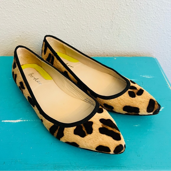 Boden Shoes - Boden Leopard Cheetah Calf Pony Hair Print Pointed Toe Flats 37 or 6